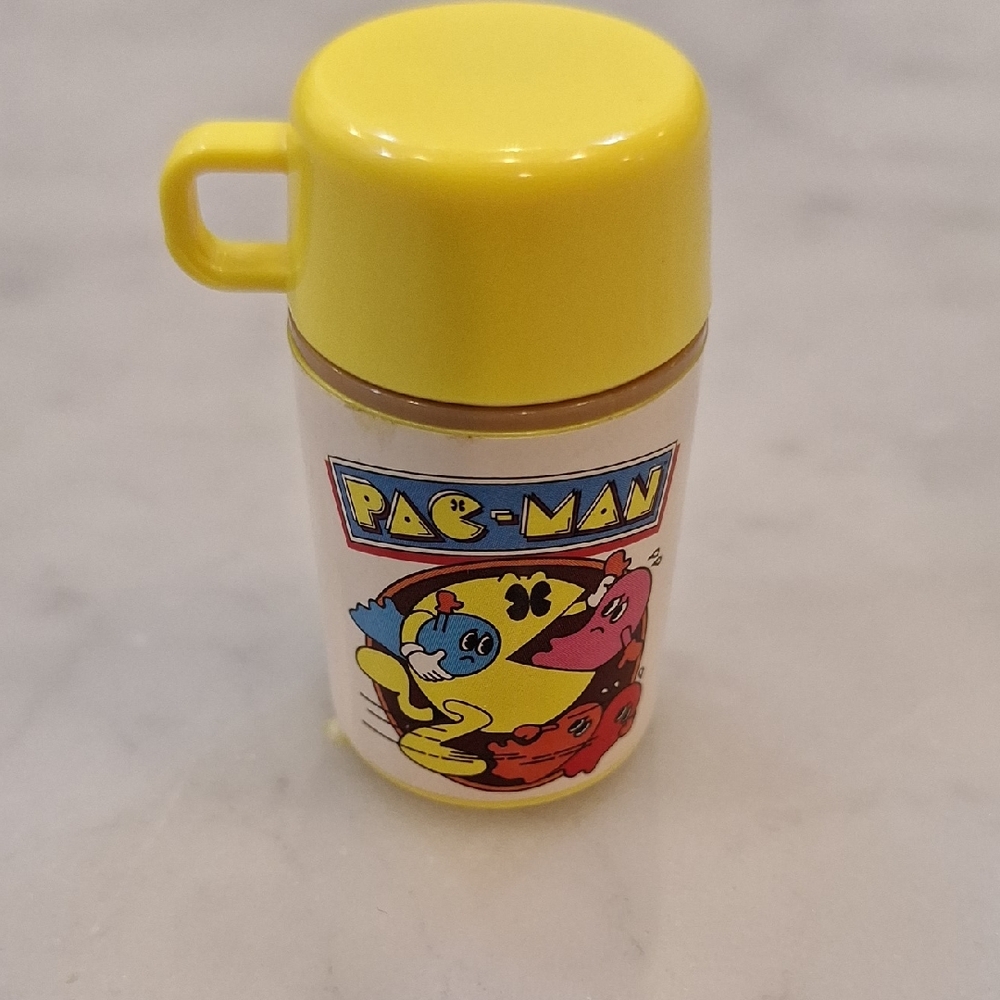 American Girl Pac-Man Yellow Mini Doll Thermos With Lid 80s Style